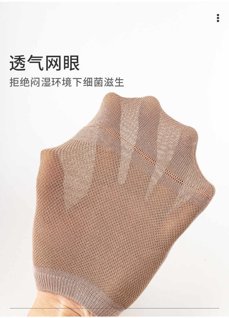 袜子男夏季薄款船袜网眼透气防臭消臭短袜纯色百搭不掉跟商务袜详情3