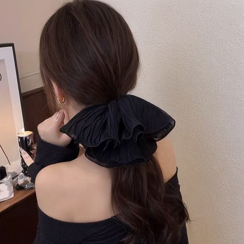The same large intestine hair band as female celebrities ~ Korean-style high-end hair tie for a stylish 2024 new super large hair tie pic 4