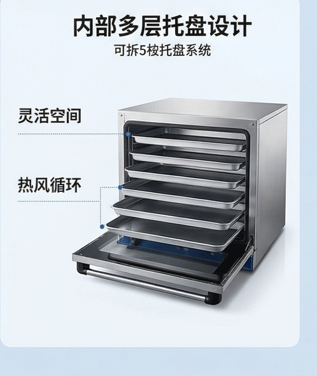Kaiping commercial kitchen baking electric oven, timed multi-functional, fully transparent hot air circulation oven for baking cakes and egg tarts pic 6