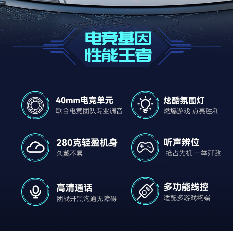 跨境耳机有线笔记本电脑专用耳麦游戏电竞舒适佩戴头戴式游戏耳机详情5