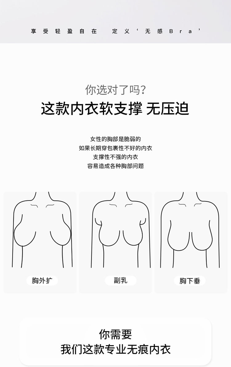 超级稳 无肩带内衣女暴汗狂走不掉抹胸无痕裹胸防走光文胸罩正品详情8