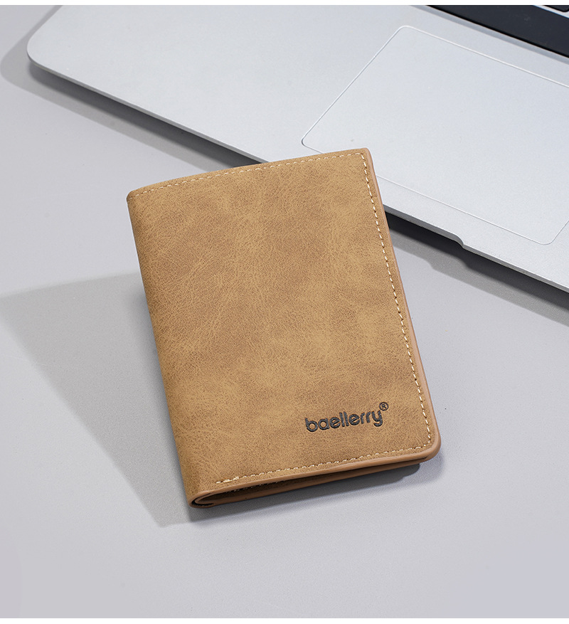 新款男士短款钱包跨境薄款磨砂皮商务两折钱夹高级感学生简约票夹详情14