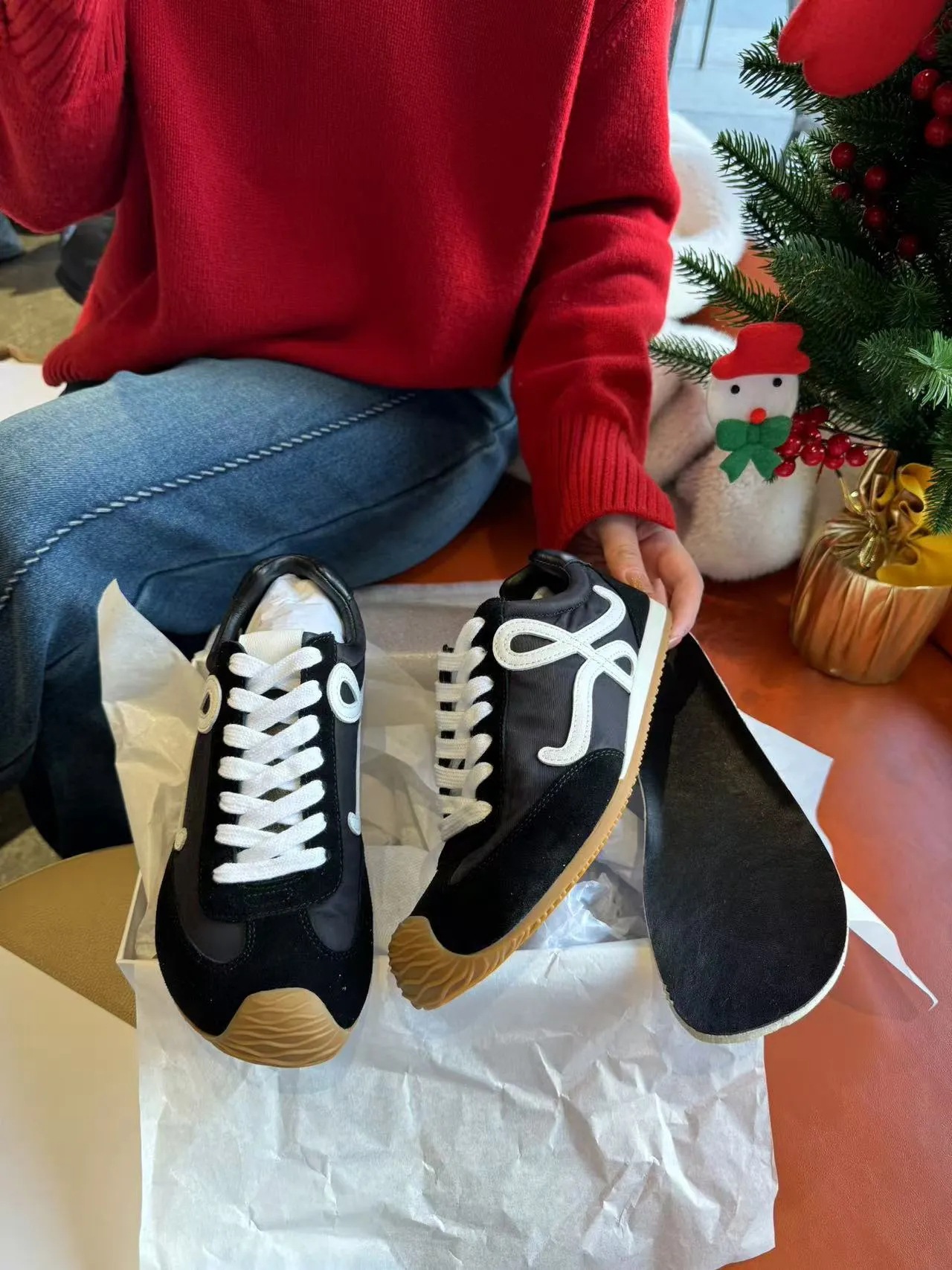 苏茵茵内增高阿甘鞋女2025新款歪头德训女鞋系带休闲鞋真皮德训鞋详情7