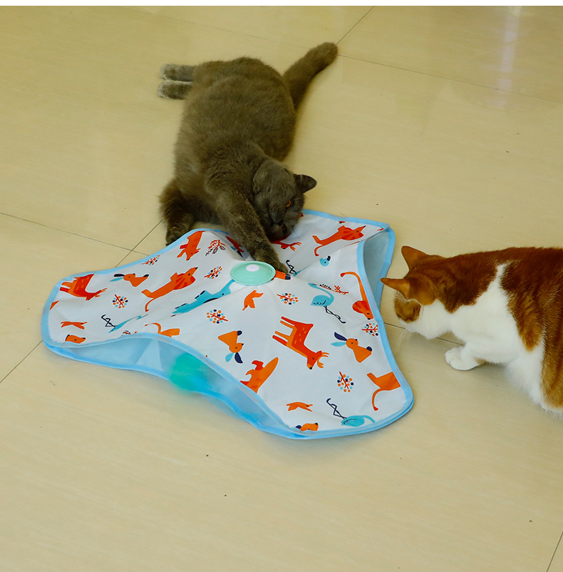 电动猫咪玩具智能逗猫解闷羽毛小猫玩具自动旋转USB猫转盘亚马逊详情15