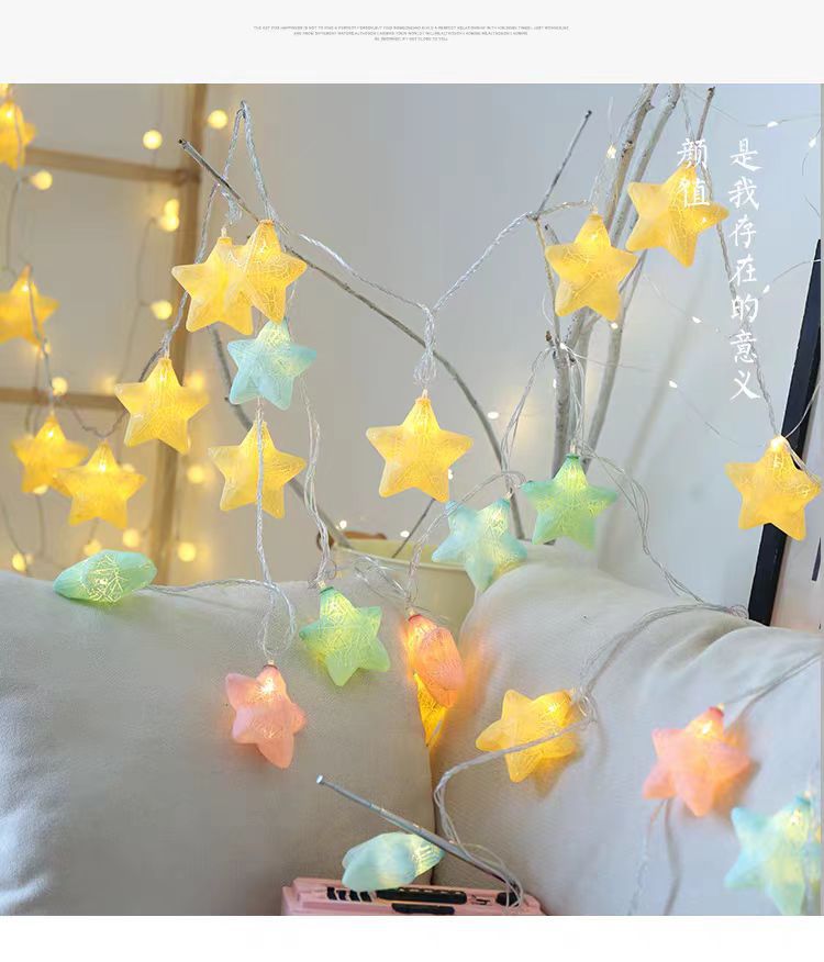 户外装饰彩灯闪灯串灯满天星串灯挂灯房间卧室生日场景布置星星灯详情3