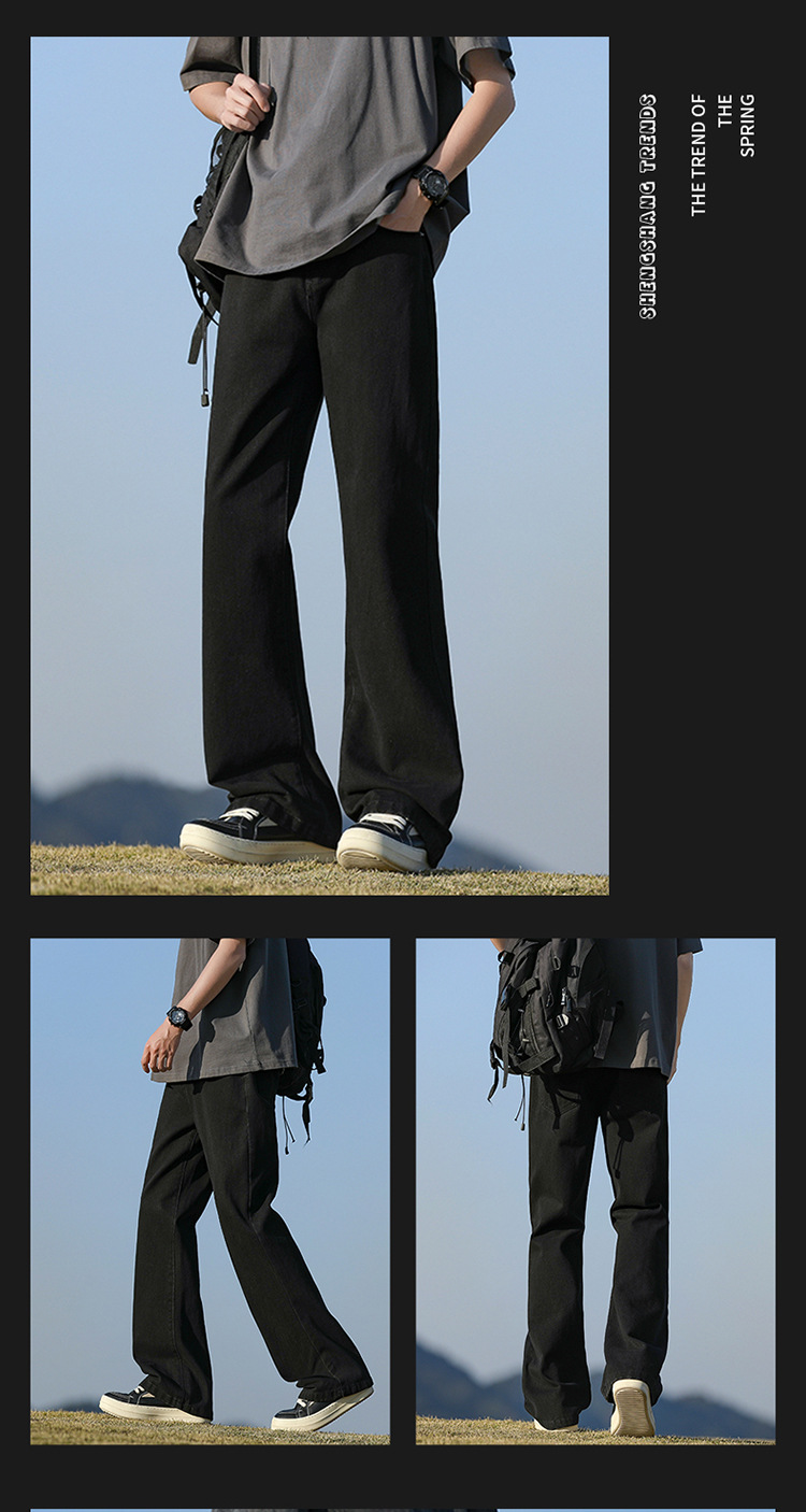 Slightly flared jeans for men, Spring/Summer 2025 new style American high street retro distressed straight-leg trendy loose pants pic 18