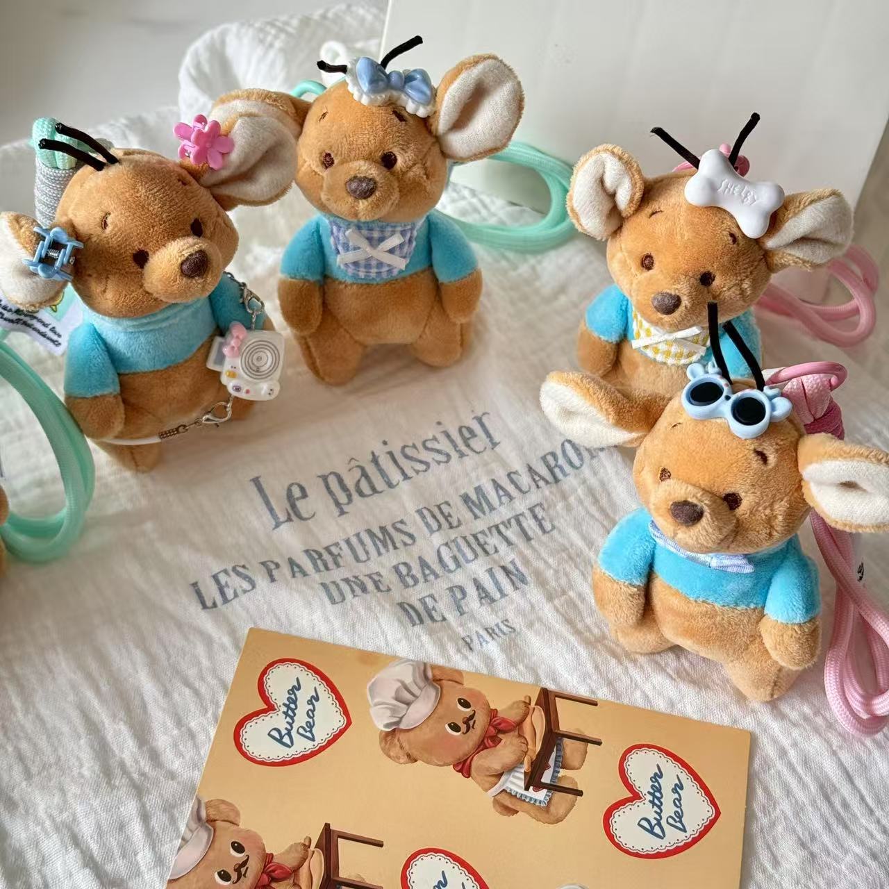 Garden Little Bean Little Kangaroo Pendant Keychain Plush Toy Gift Cartoon Cute same style Little Bean Doll Pendant pic 3