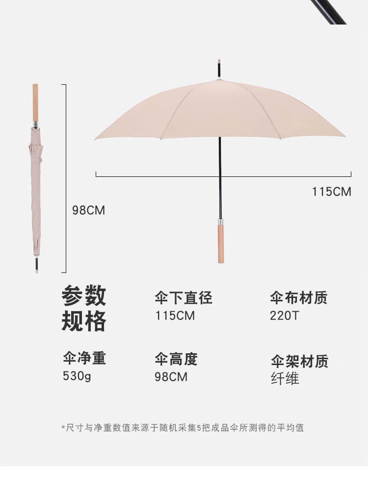 新款现货8骨自动实木长柄直杆伞男士商务雨伞礼品伞加印logo图案详情16