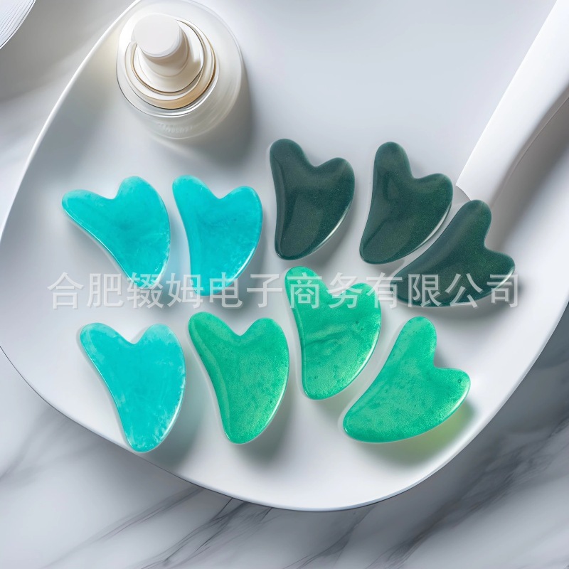 树脂心形刮痧器美容按摩点穴脸部刮背全身按摩刮痧板跨境详情2