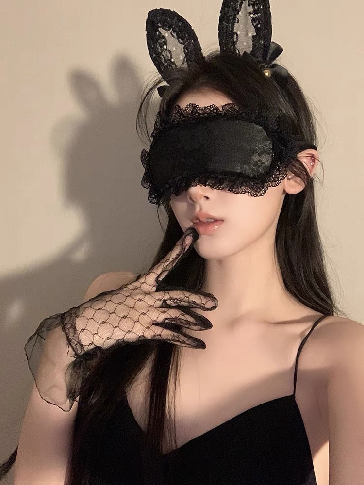 蕾丝眼罩情趣蒙眼女神器黑色性感禁欲系遮光性感遮眼丝带睡眠手铐详情2