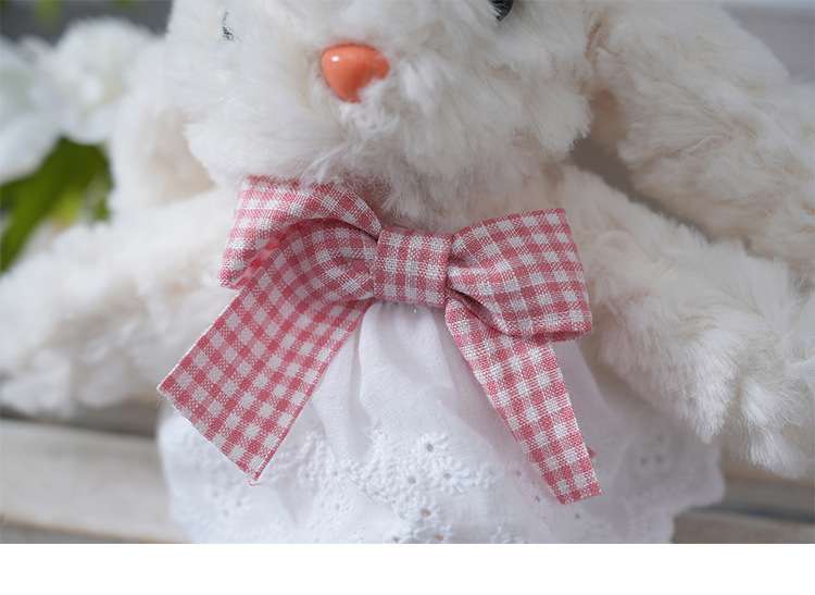 Lace coffee dress, ear-hanging rabbit bag, pendant, versatile cartoon plush and cute doll, Maillard keychain gift pic 15