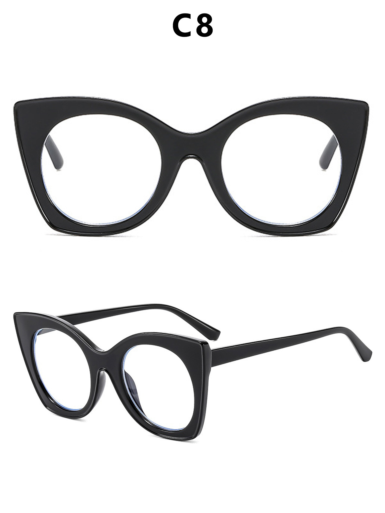 Fashionable and personalized color-blocking sun protection sunglasses, cross-border European and American trend anti-blue light flat sunglasses frame pic 21