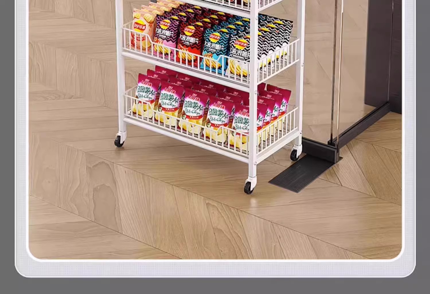 零食多层收纳置物架超市货架便利店移动展示架饮料食品玩具收纳架详情5