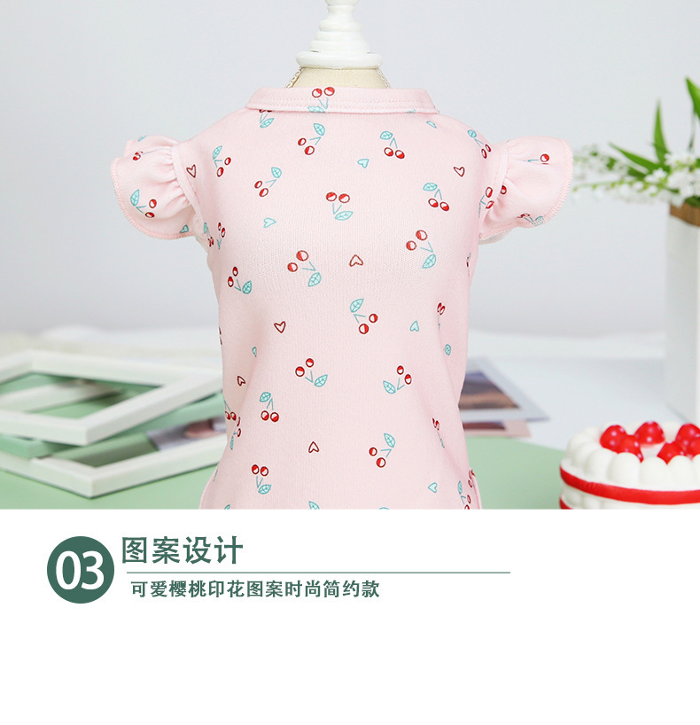 Puppy clothing, lace sleeve T-shirts, small and medium-sized dogs, Teddy pets, puppy clothes, Pomeranian spring and summer clothing, short sleeves pic 9