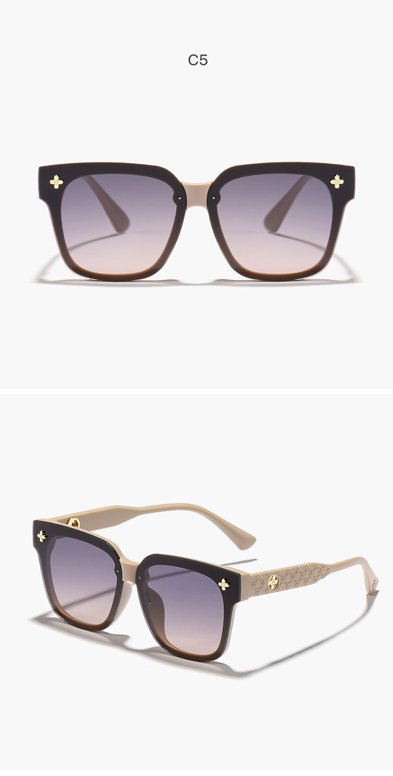 跨境墨镜女夏防紫外线太阳眼镜男士2024潮流新款时尚圆脸网红眼镜详情12