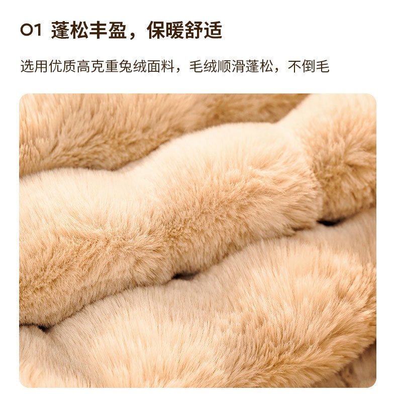 泡泡绒四季通用保暖地垫宠物猫垫狗狗垫保暖防滑防摔纯色毛绒坐垫跨境出口浴室卫生间地垫双格子简约家用卧室床边地毯厨房进门入户详情8