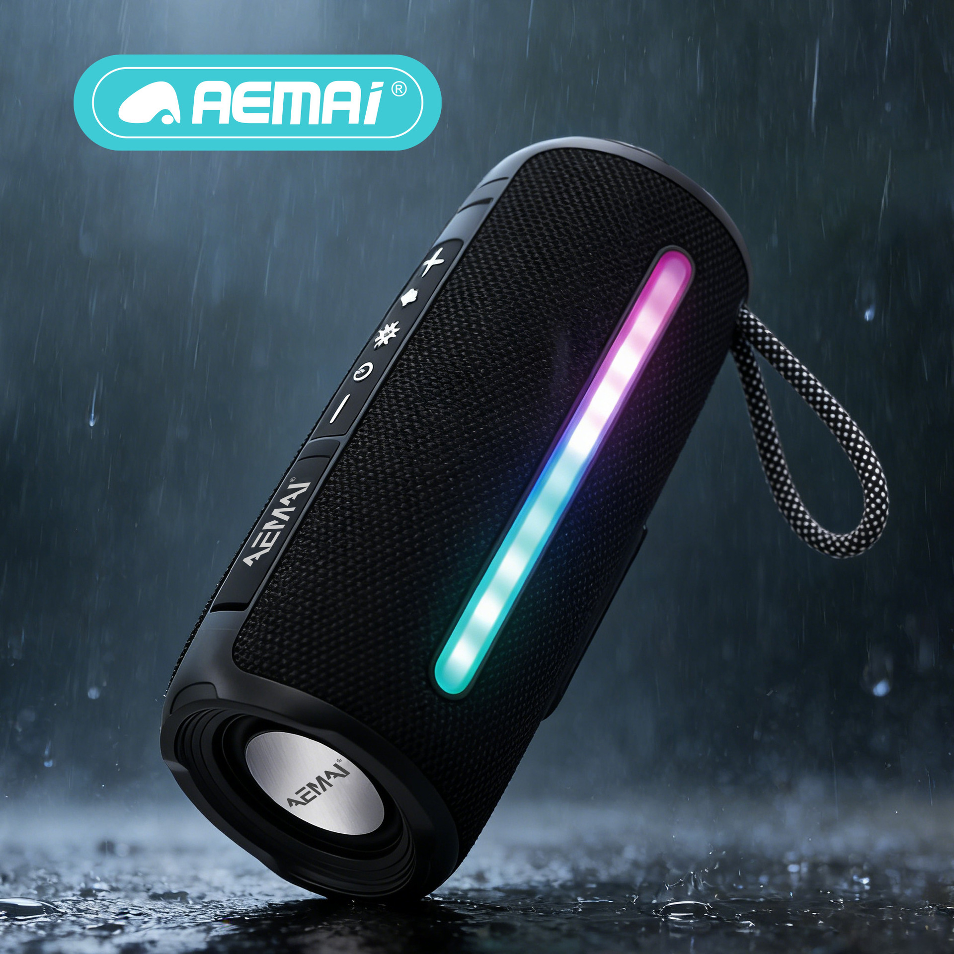 AEMAi bluetooth стерео B36 имеет портативный водонепроницаемый сабвуфер на открытом воздухе, с небольшой высокой внешностью, горизонтальная лампа bluetooth pic 2