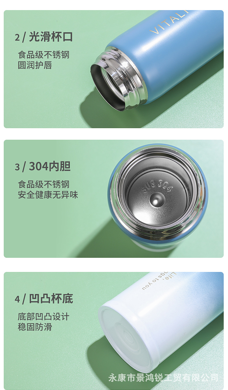 Carefully selected 304 stainless steel gradient bouncing vacuum insulated cups, outdoor portable lockable water cups for male and female students pic 14