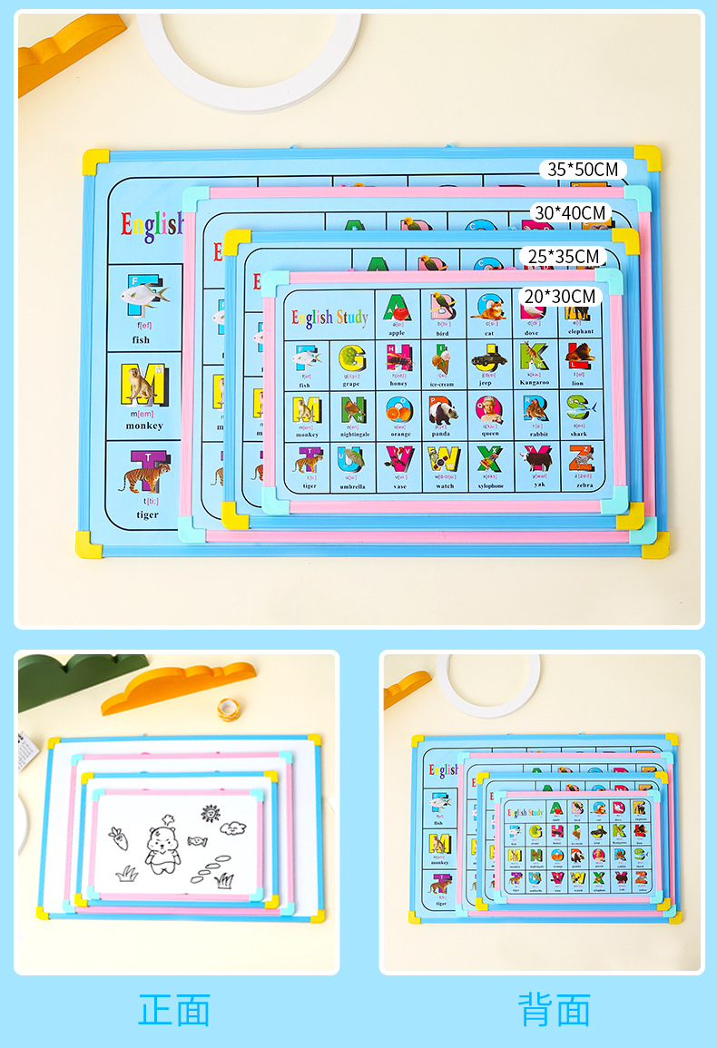 Crystal crystal niños early learning puzzle toy adorable dibujos animados pequeña pizarra blanca tablero de mensajes para el hogar tablero de dibujo tablero de graffitis blanco pic 4