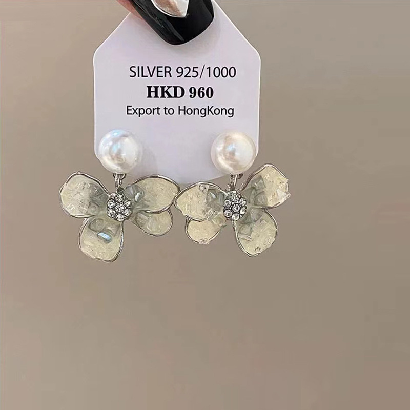 渐变水晶花朵时尚百搭耳钉女小众设计轻奢耳坠法式潮流高级感耳饰详情27