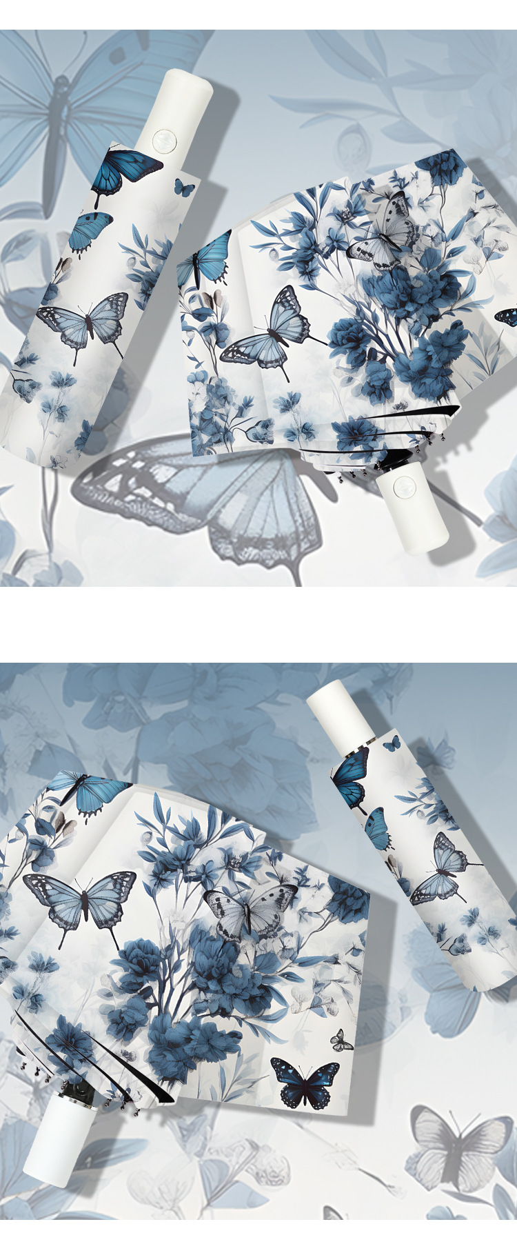 Manufacturer wholesale automatic folding umbrellas, UV protection, sun protection, sunshade, black rubber all-weather umbrellas advertisement pic 9