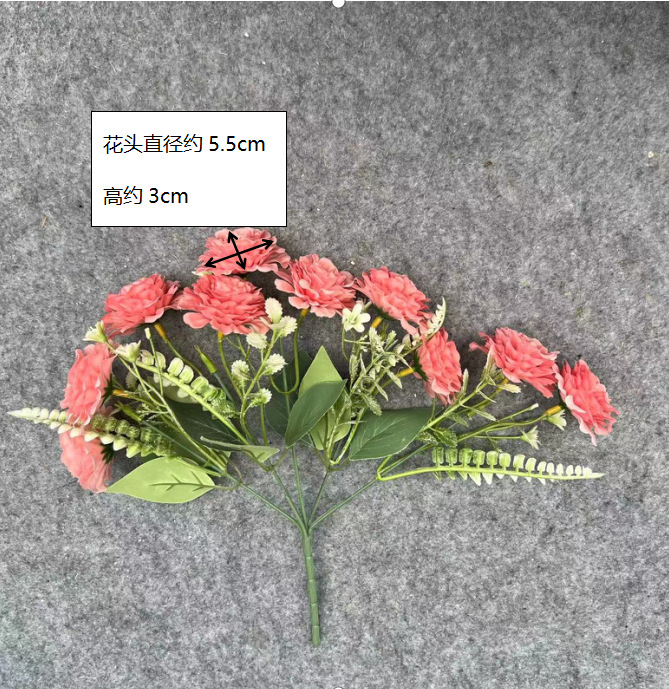 10头芙蓉仿真假花绢花人造花批发婚庆用花客厅装饰高级感花艺摆件详情2