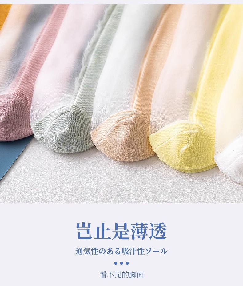 小雏菊袜子女短袜浅口ins潮袜夏季玻璃丝水晶丝袜隐形透气船袜女详情3