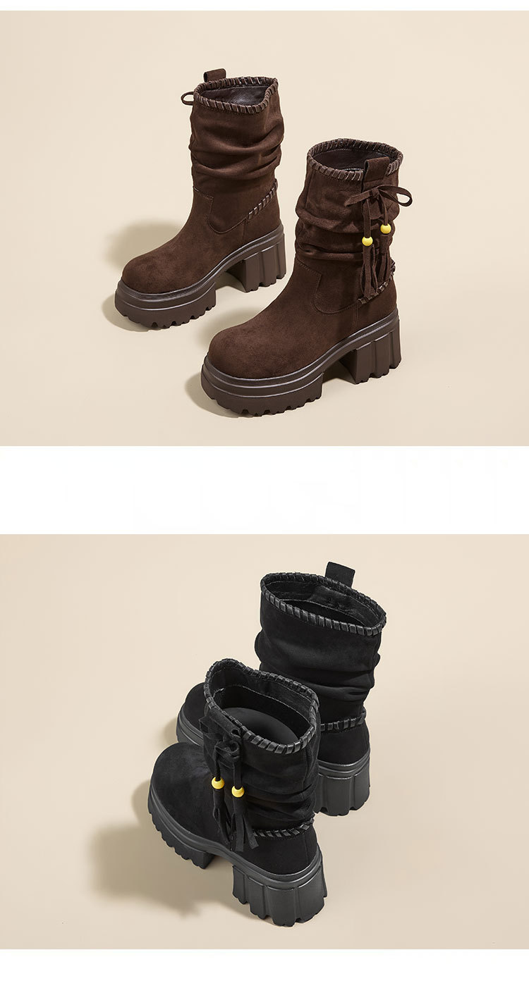 美拉德马丁靴女2025秋冬新款废土风增高厚底短靴加绒高跟鞋瘦瘦靴详情12