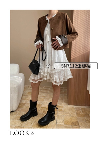 司南 早春新款 复古气质仿麂皮绒圆领金扣夹克外套小个子 SN7092详情16