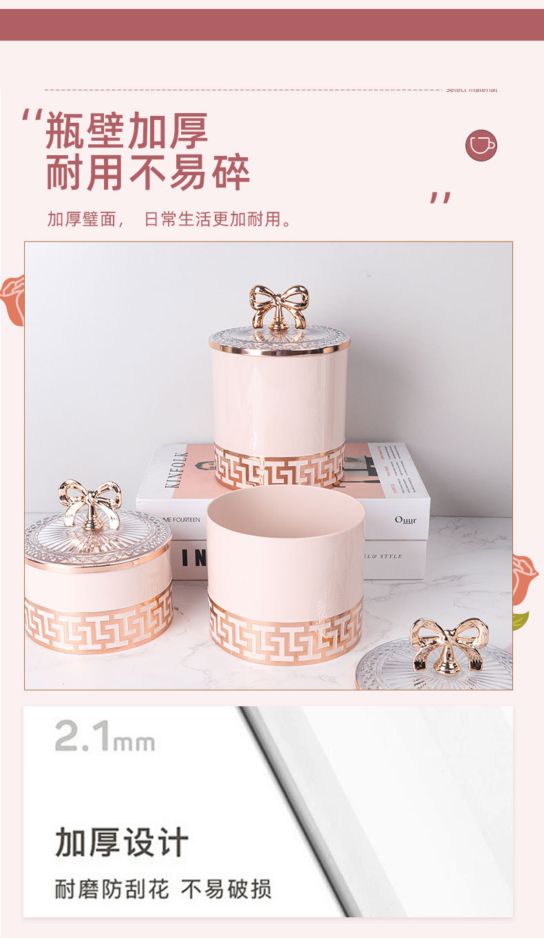 跨境商透明欧式复古高脚镀银糖果罐调料罐坚果罐轻奢欧式罐储物罐详情5