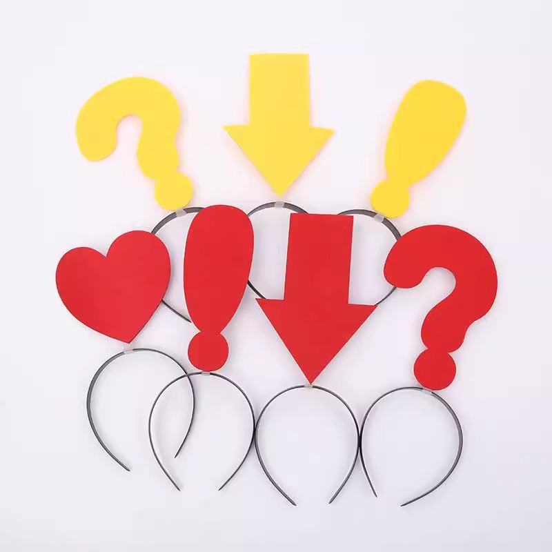 Cute, creative, funny, anti-get lost arrow-shaped headband, eye-catching question mark, exclamation, horn headband, hairpin, concert headwear pic 3