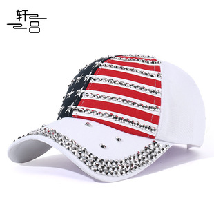 个性潮流牛仔破洞棒球帽时尚水钻菱格鸭舌帽街头潮人遮阳防晒帽子详情9
