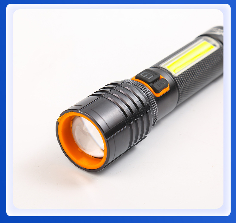 Wholesale of ultra-bright long-range white laser TYPE-C fast-charging outdoor lighting fixtures and telescopic zoom high-intensity flashlights in stock pic 7
