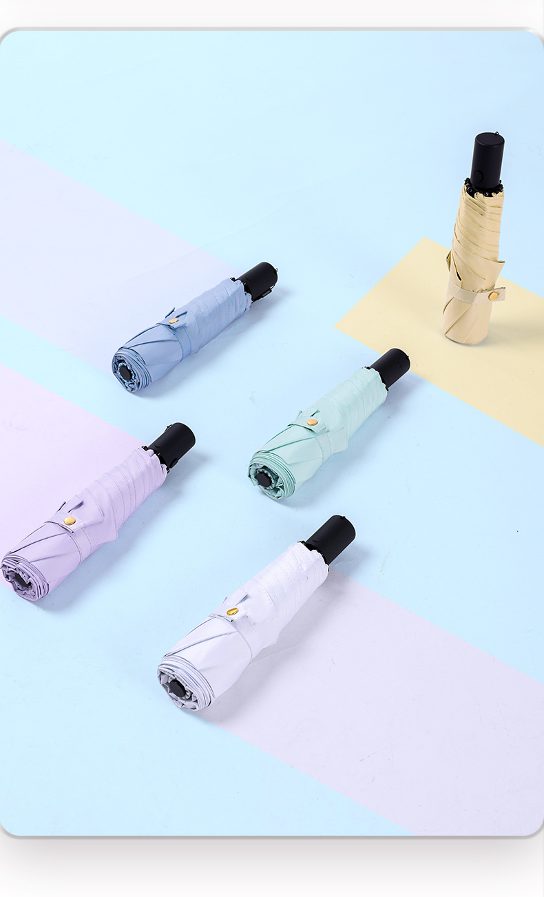 Ultra-light, retractable, safe, anti-rebound, automatic all-weather umbrella, UV-resistant black rubber sun protection and shading sun umbrella pic 14