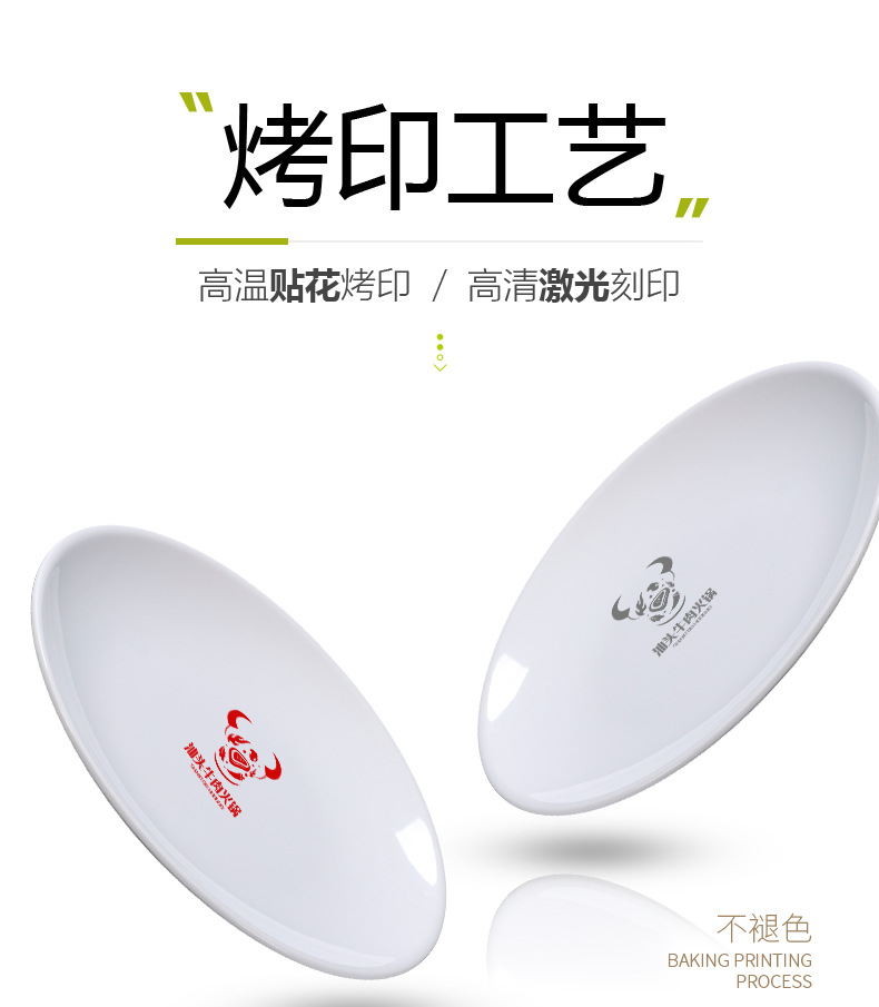 白色密胺圆形盘子酒店餐厅商用餐具仿瓷塑料加厚自助餐西餐盘子详情11