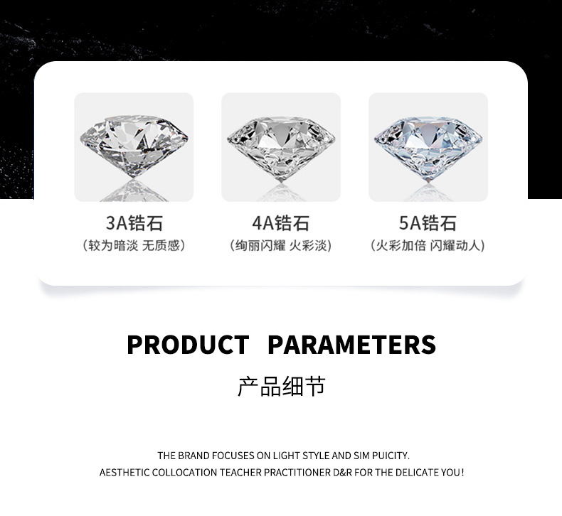 Zhuoheng Select S925 all-silver Moissanite wedding ring, simple and versatile, high-end design ring wholesale ring pic 3