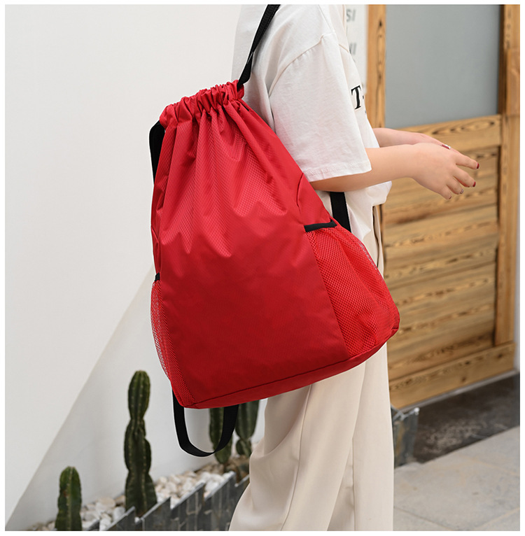 定LOGO束口袋双肩包男女2022新款背包大容量抽绳健身运动篮球包详情22