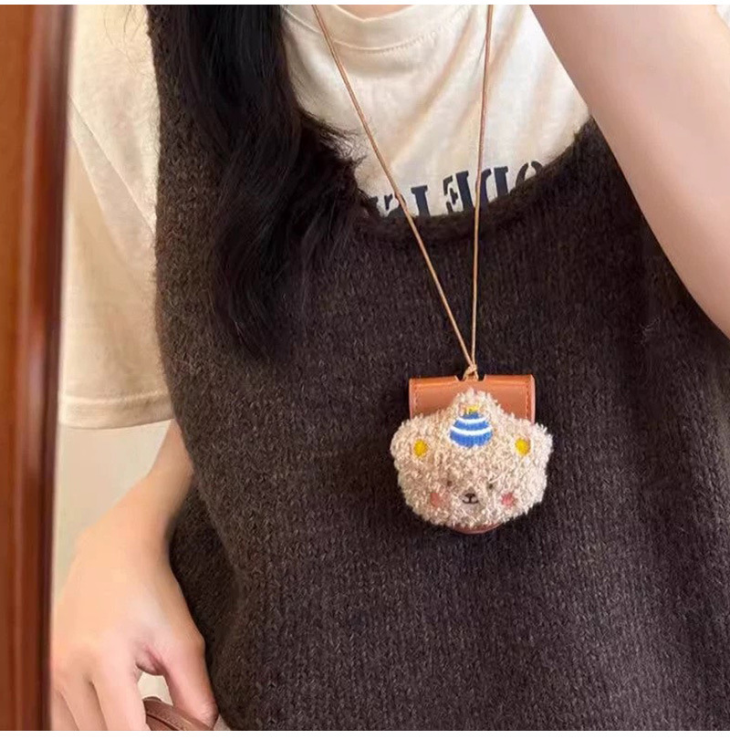小红书同款kt猫眼镜夹挂脖可爱毛绒公仔便携式眼镜包项链挂饰批发详情4