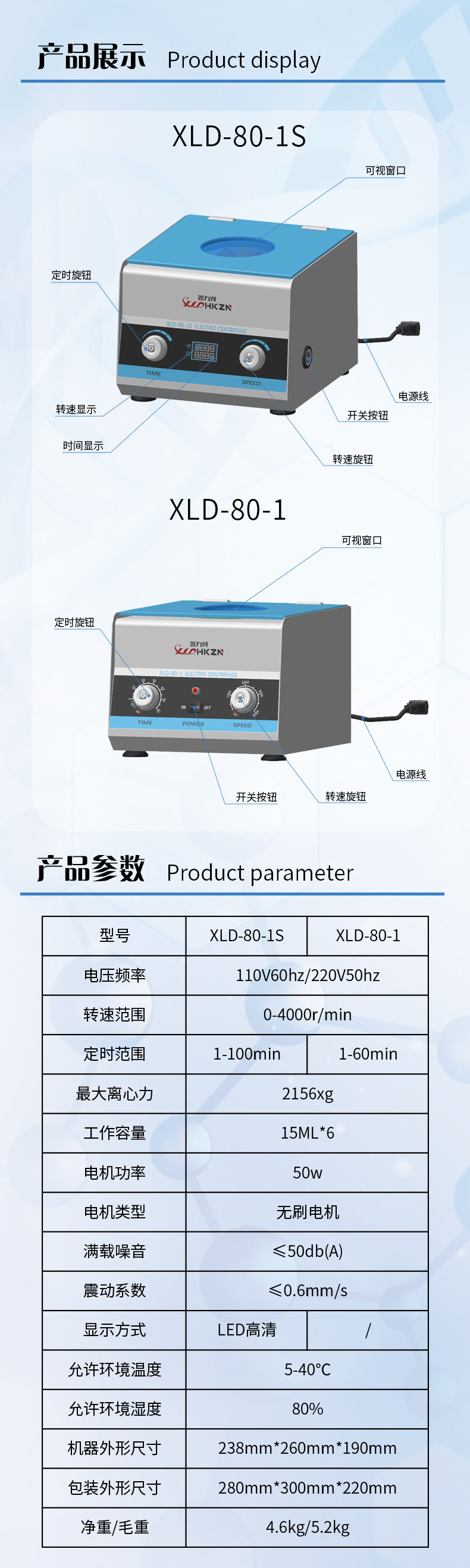 Cross-border exclusive separator 80-1s permanent magnet DC motor 4000 RPM laboratory medical low-speed centrifuge pic 11