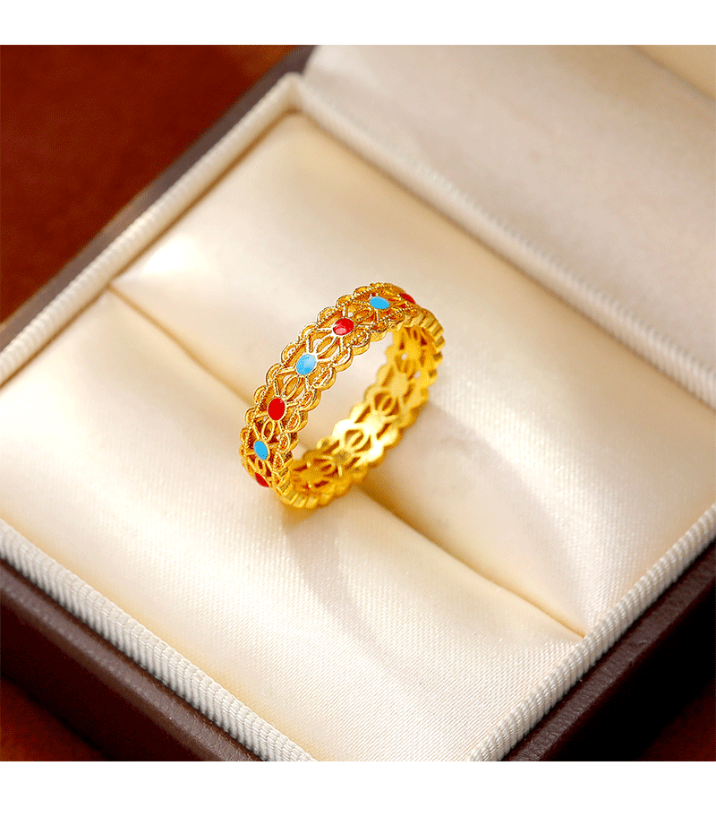 Hyacinth esmalte color flores anillos de seda moda mujer luz lujo premium calado anillos de comida 2026 nuevo live burst accesorios pic 2