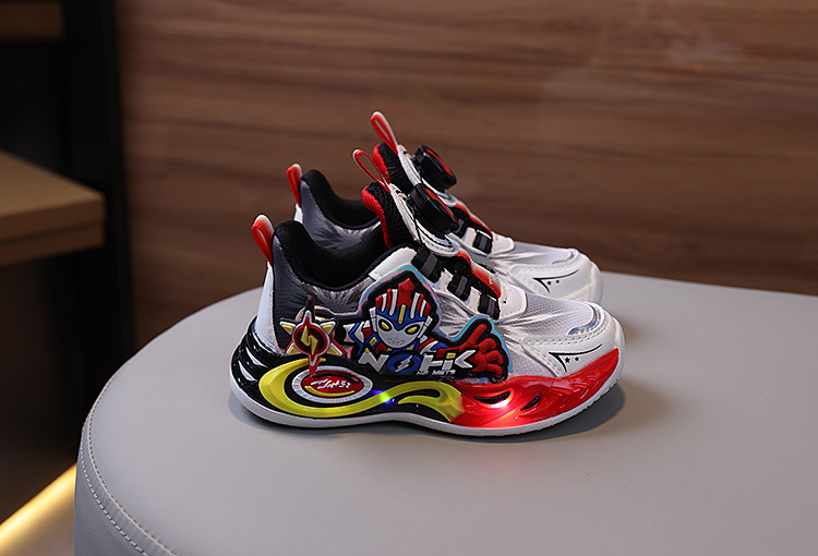 旋转扣小孩儿童鞋子男童运动鞋女童篮球鞋透气皮面软底防滑跑步鞋详情8