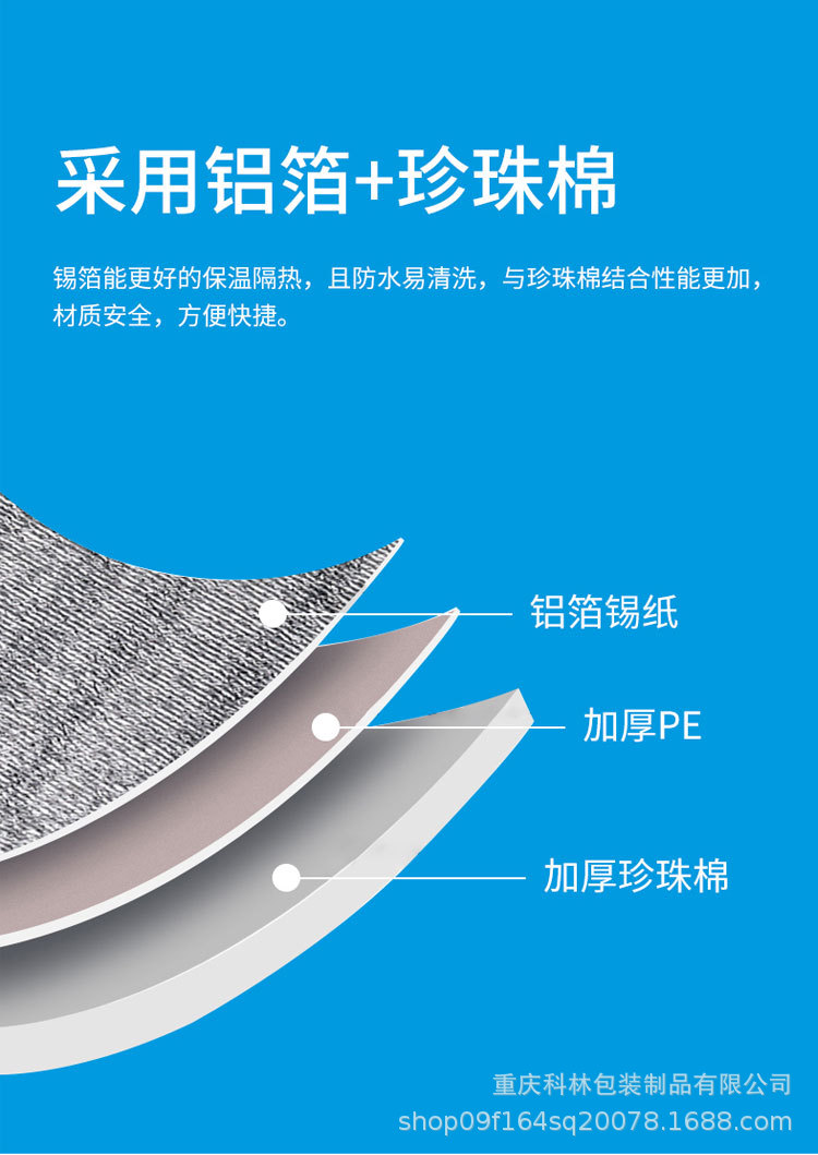 Wholesale of disposable aluminum foil insulated bags for takeout seafood, fresh produce, cakes, three-dimensional insulated bags, and large-capacity aluminum foil bags pic 8