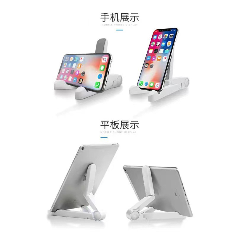 The mobile phone and tablet support stand is suitable for iPad dormitory folding desktop live streaming. It is a portable three-legged display stand that can be folded pic 2