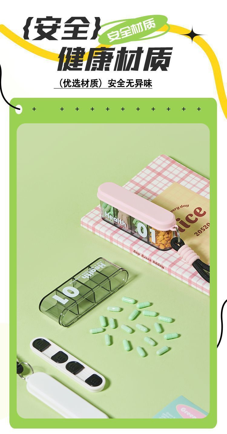 Portable medicine box, small medicine dispensing box, mini medicine storage box for seven days a week, divided into compartments for three meals a day pic 11