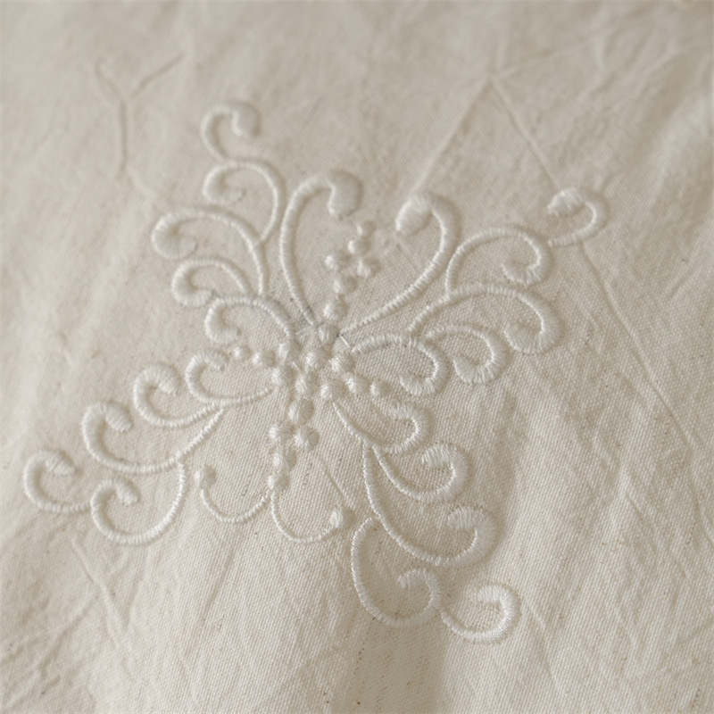 Fontainebleau - Light French Retro A-class Linen All-Cotton Four-piece Set for Homestay Heavy Industry Lace Cotton and Linen Bedding pic 13