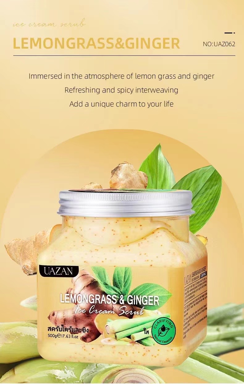 UAZAN植物水果磨砂膏身体去角质沐浴盐死皮清洁嫩肤美容护肤身体护理详情44