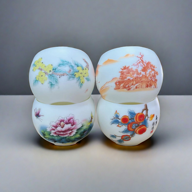 羊脂玉陶瓷功夫茶杯品茗杯主人杯单杯中式个人杯品茶杯礼品详情1