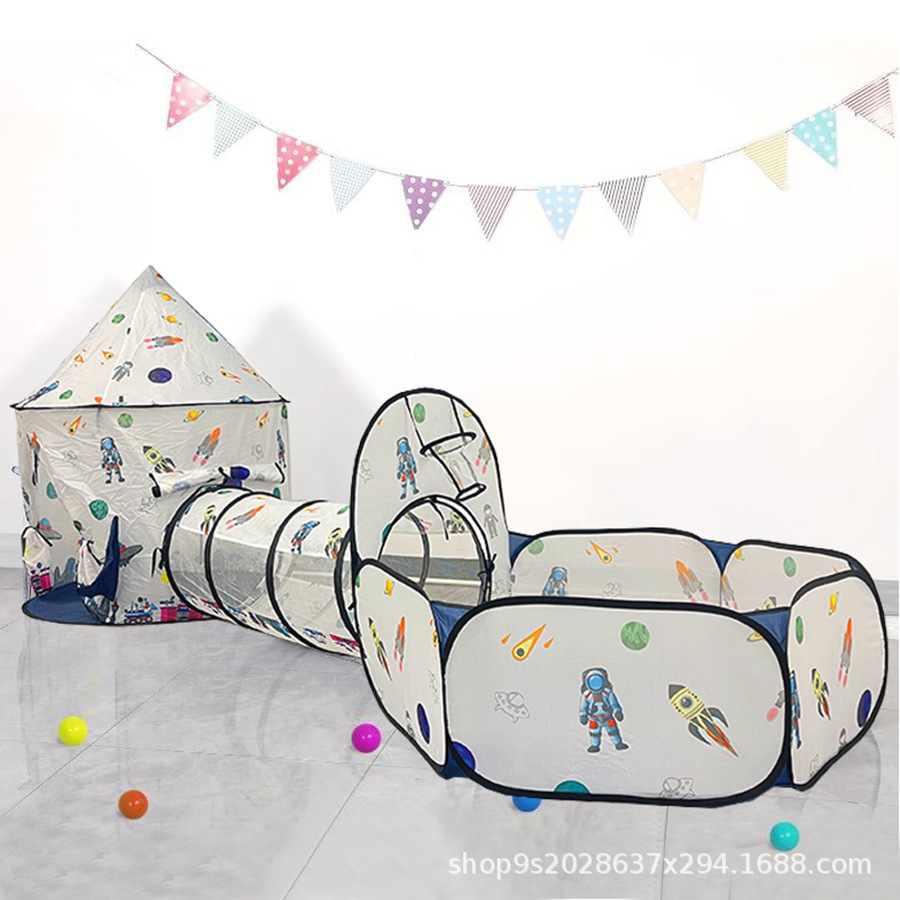 儿童帐篷三合一游戏屋折叠室内外爬行隧道可投篮海洋球池游戏屋详情1