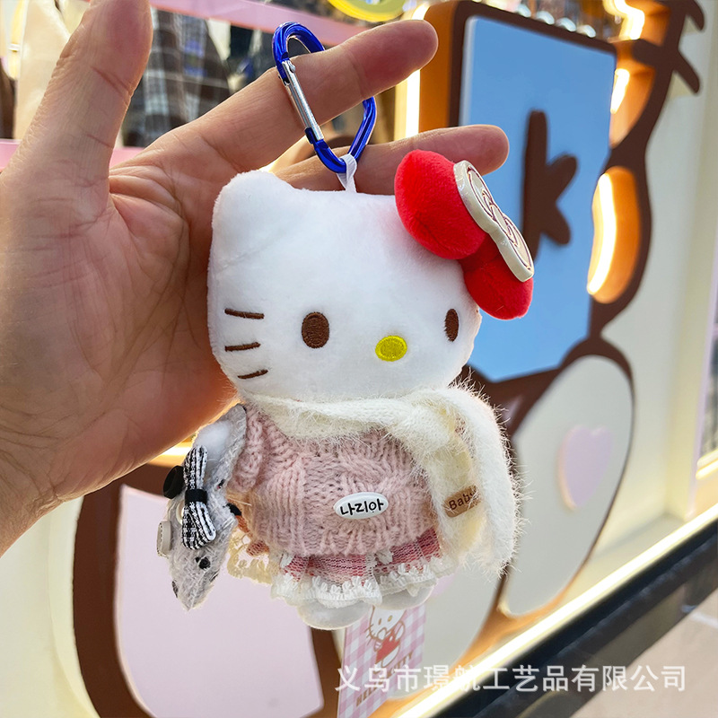 【 Genuine 】 New original hellokitty small pendant plush doll kt figurine secondary creation bag pendant pic 6