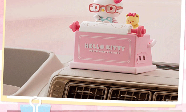 正版网红三丽鸥hellokitty玩偶打印机香薰车载饰品摆件停车号码牌详情8